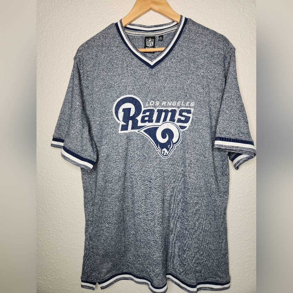 NFL Team Apparel Blue Los Angeles Rams Jersey Shirt With Logo Womens Size XL - Picture 3 of 7